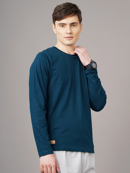 Plain Teal Full Sleeve T-Shirt