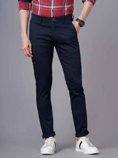 Plain Navy Chinos