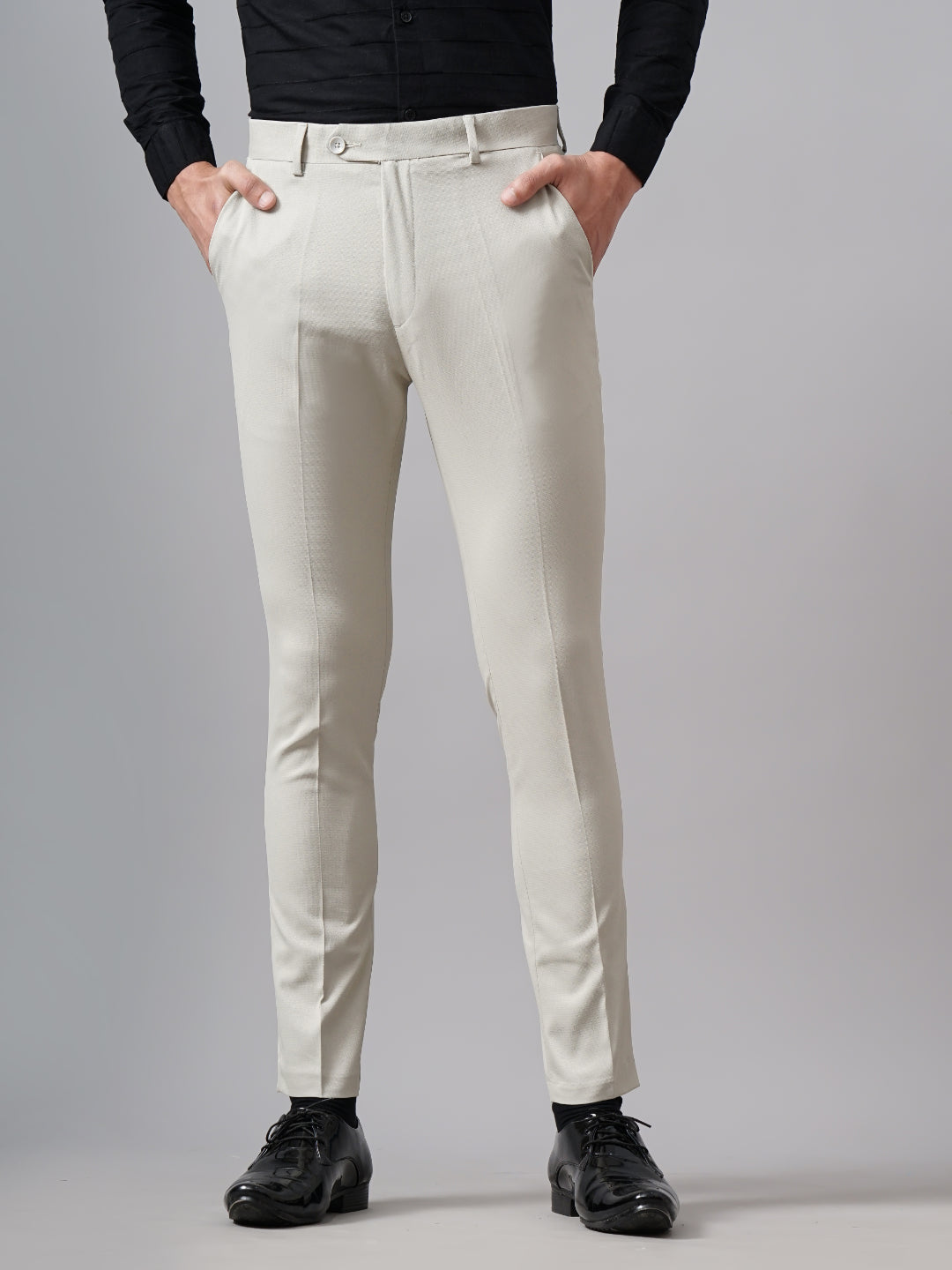 Tex Plain Silver Formal Trouser