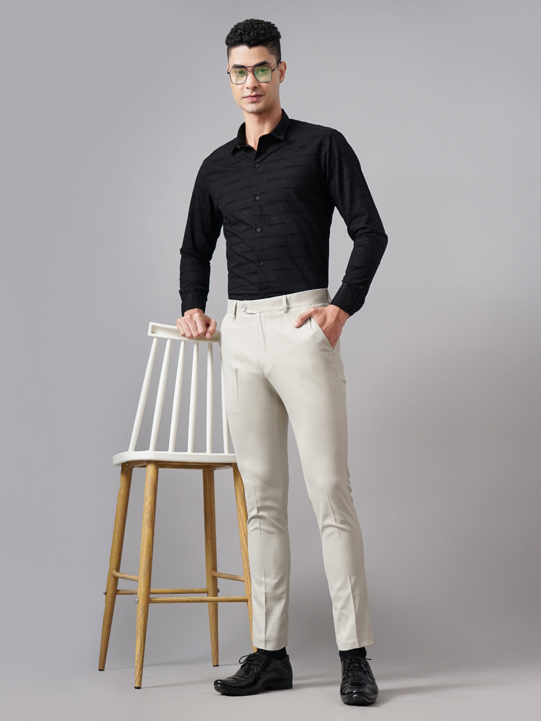 Tex Plain Silver Formal Trouser