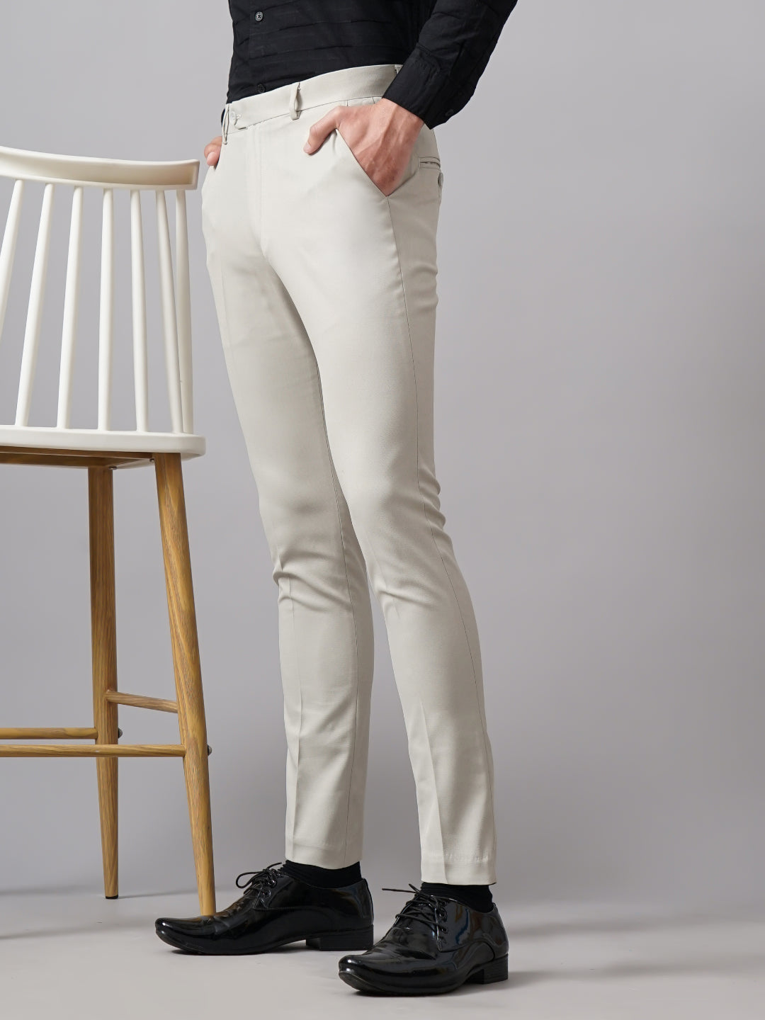 Tex Plain Silver Formal Trouser