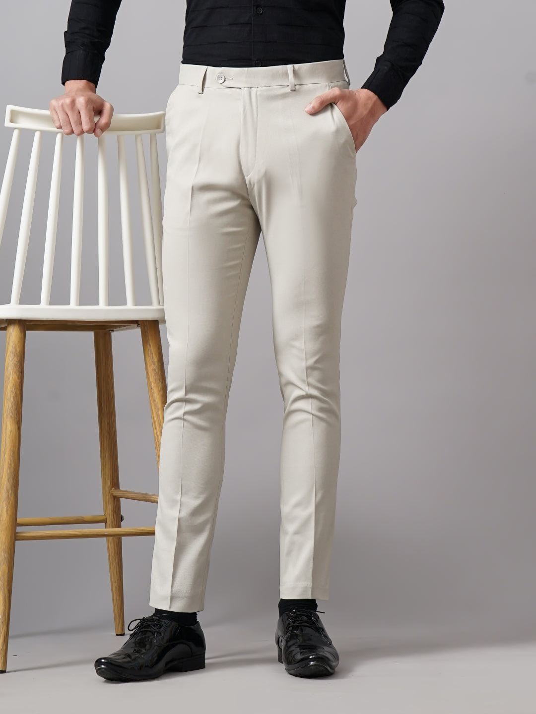 Tex Plain Silver Formal Trouser