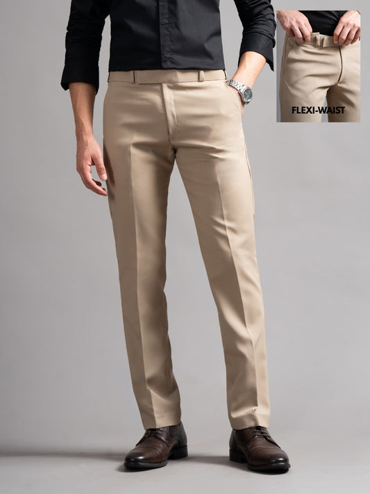 Flexi-waist Beige Trouser