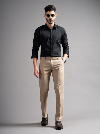 Flexi-waist Beige Trouser