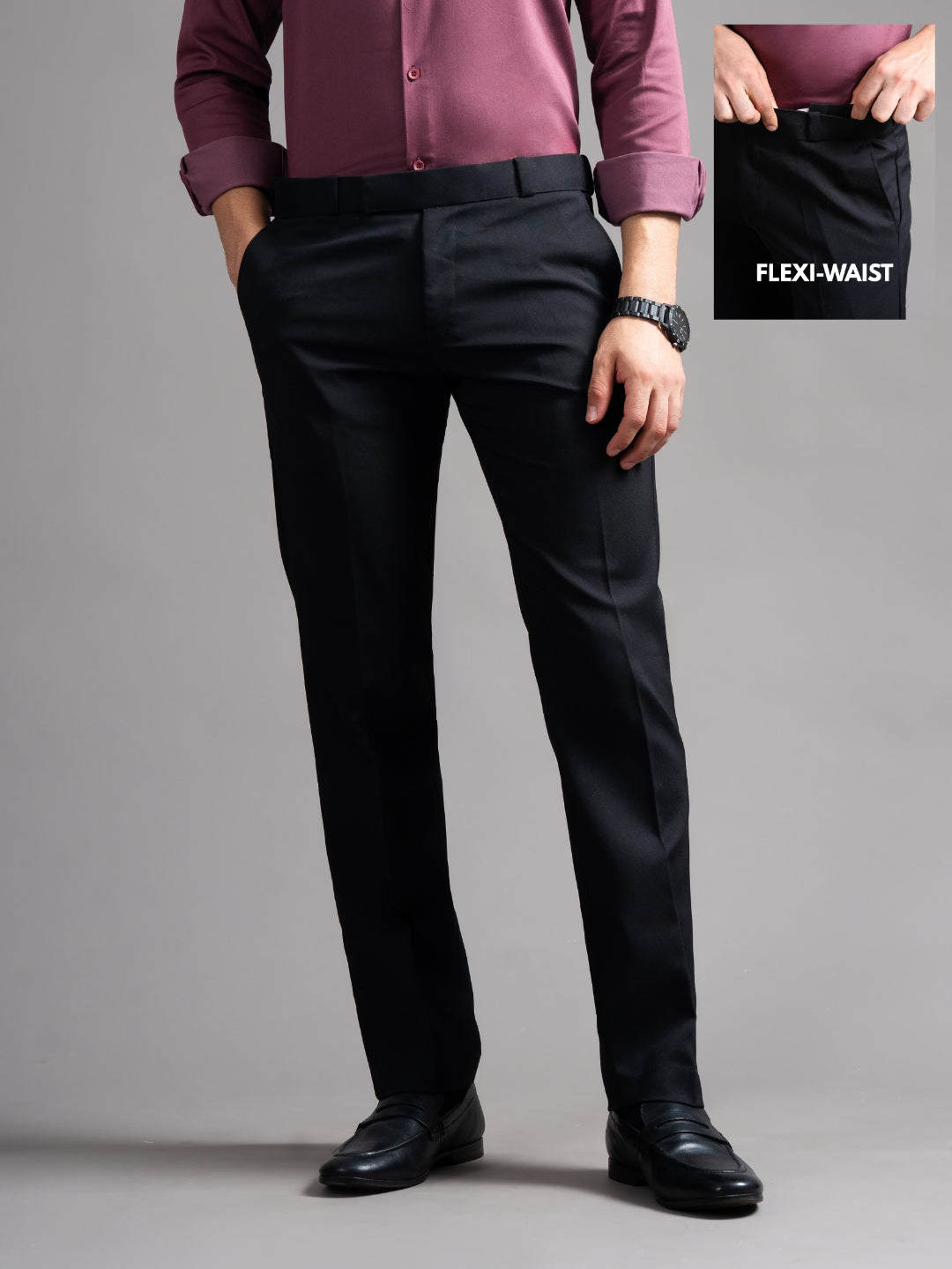 Flexi-waist Black Trouser
