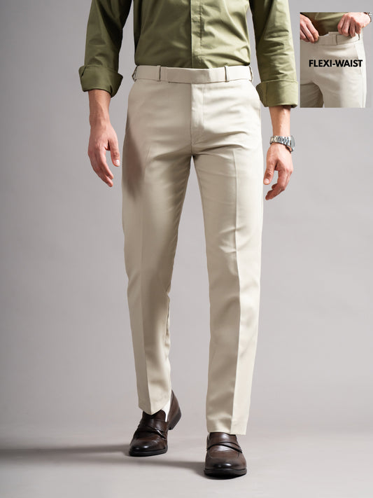 Flexi-waist Cream Trouser