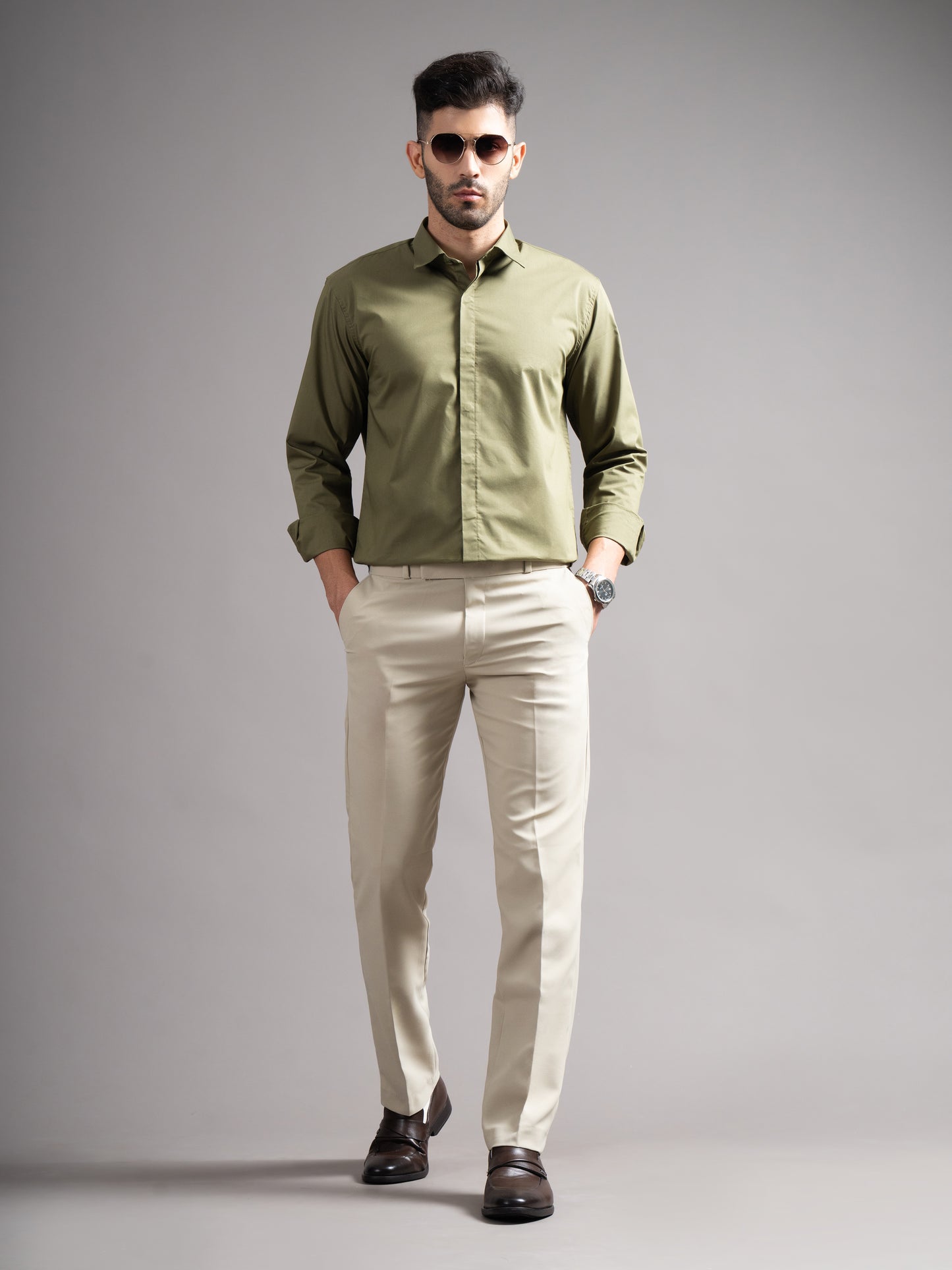 Flexi-waist Cream Trouser