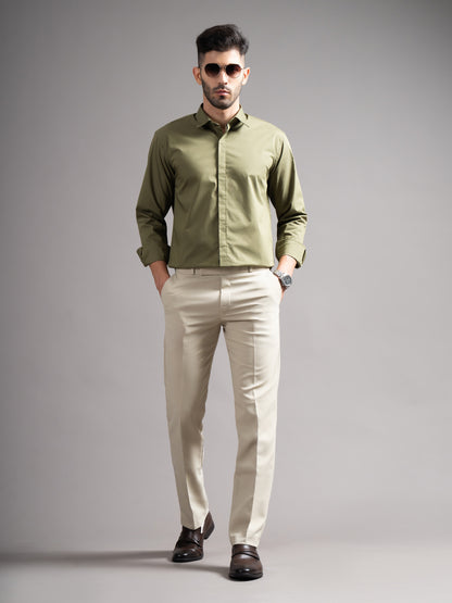 Flexi-waist Cream Trouser