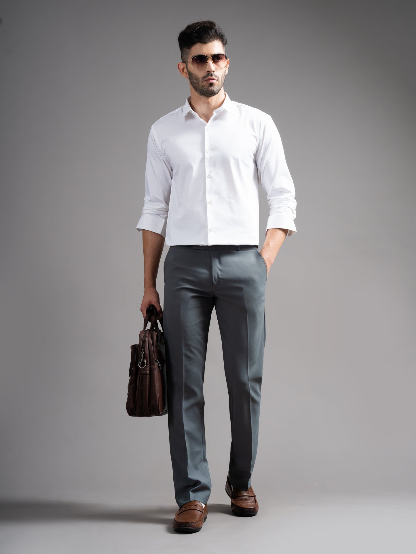 Flexi-waist Grey Trouser