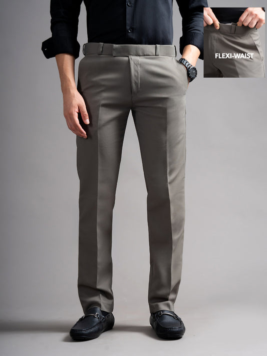 Flexi-waist Taupe Trouser