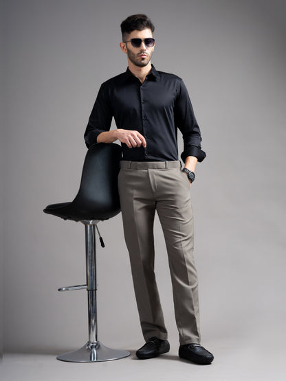 Flexi-waist Taupe Trouser
