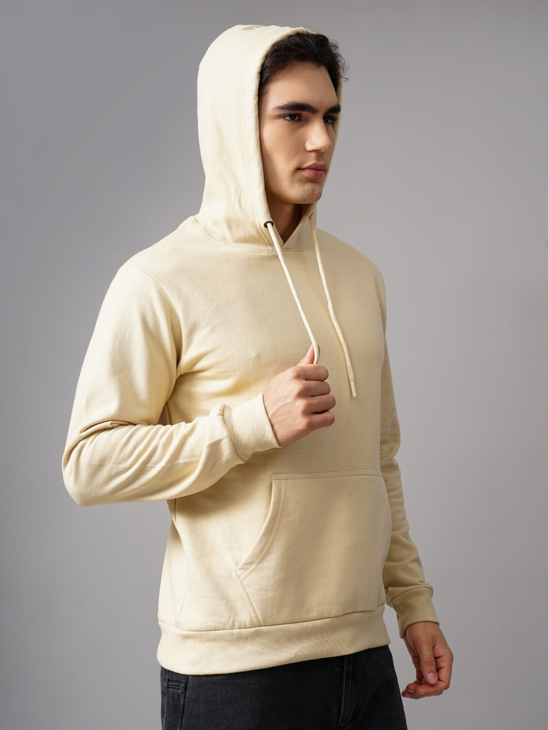 Solid Cream Hoodie