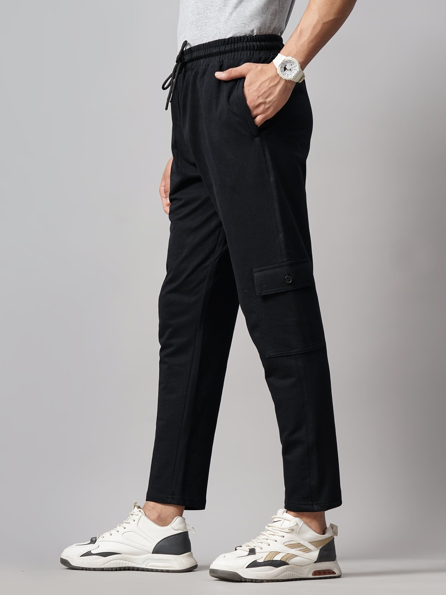 Offset Black Knitted Cargo Pant