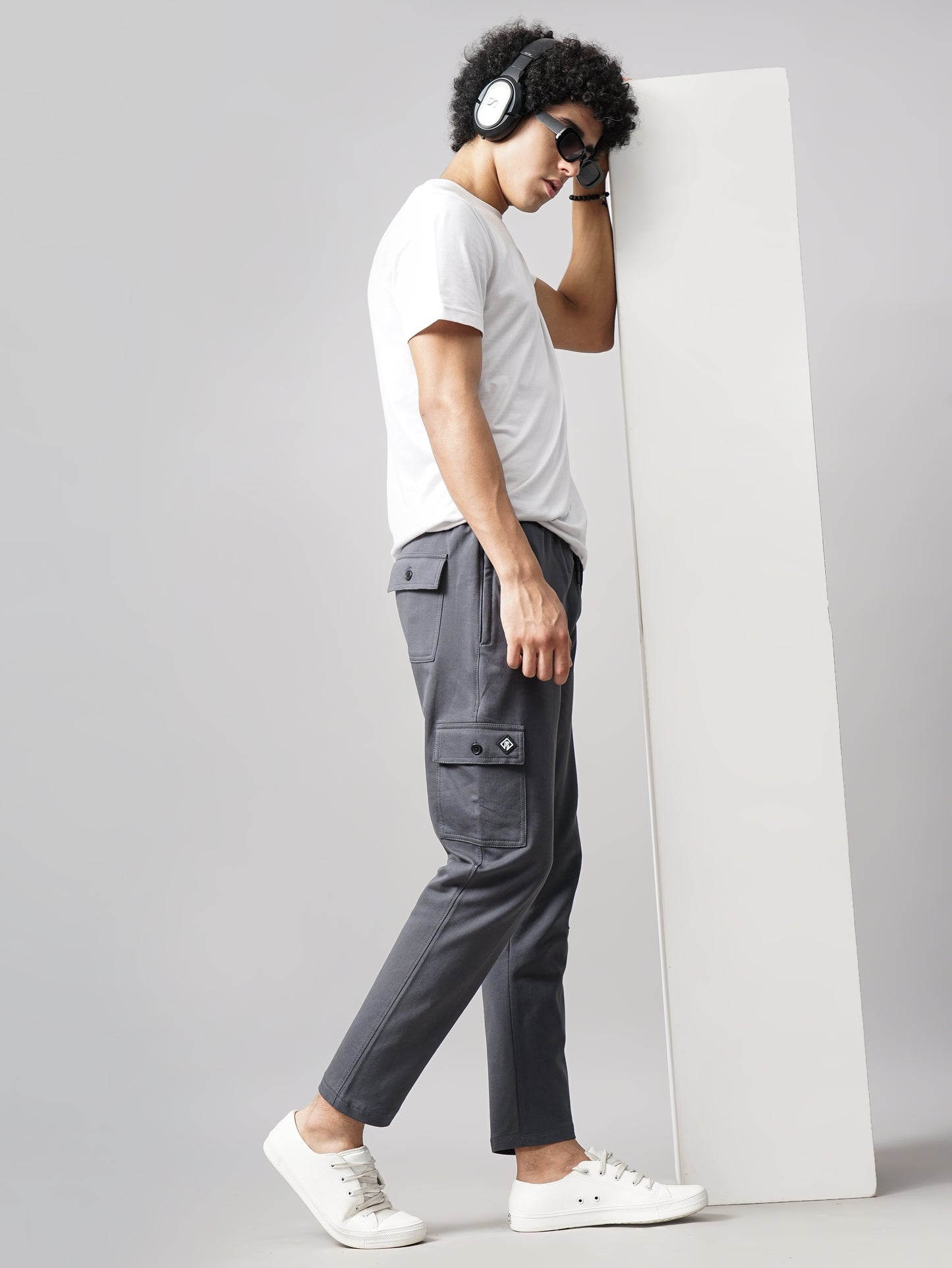 Offset Charcoal Knitted Cargo Pant