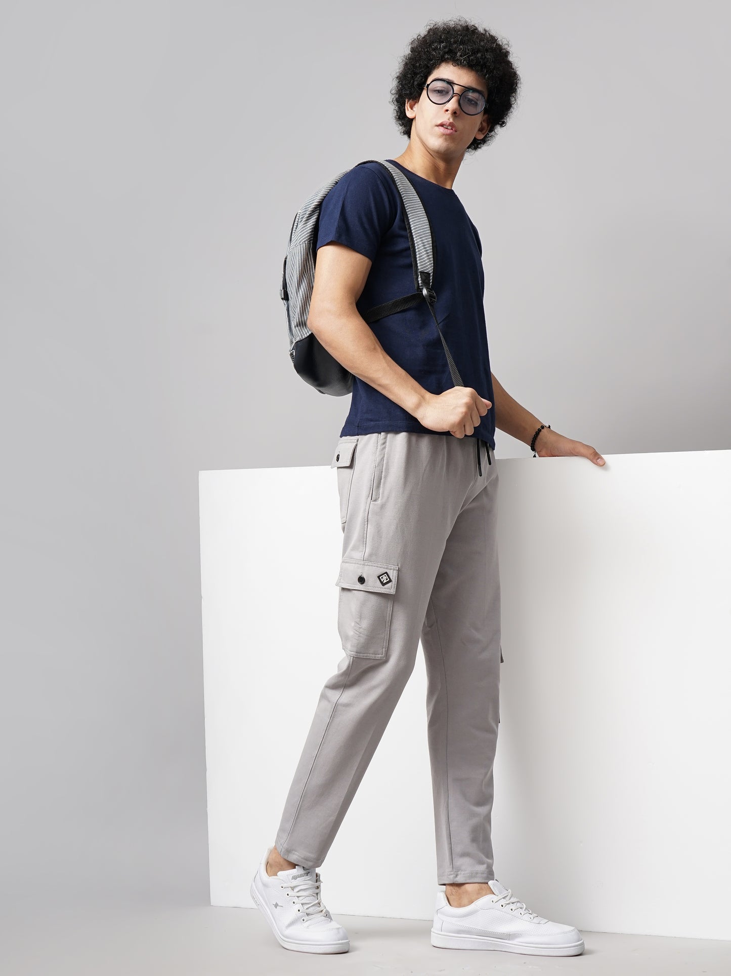 Offset Grey Knitted Cargo Pant