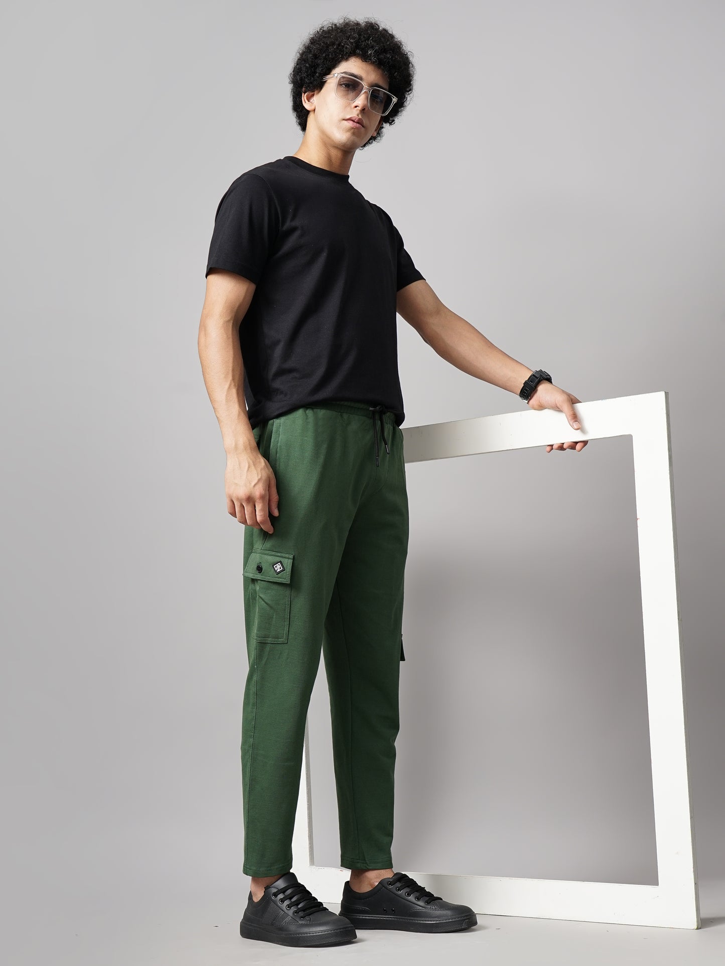 Offset Olive Knitted Cargo Pant