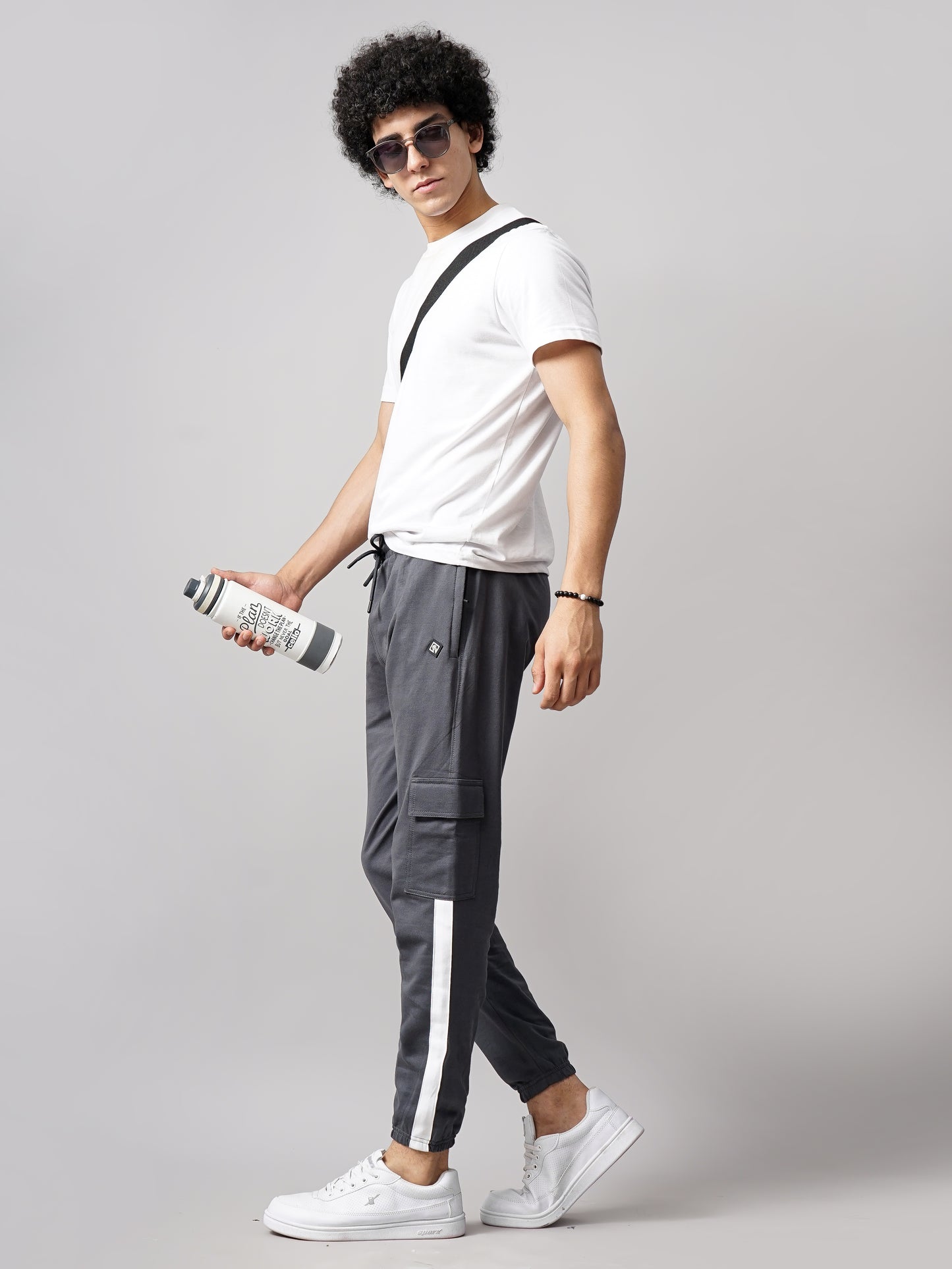 Sash Charcoal Knitted Cargo Pant