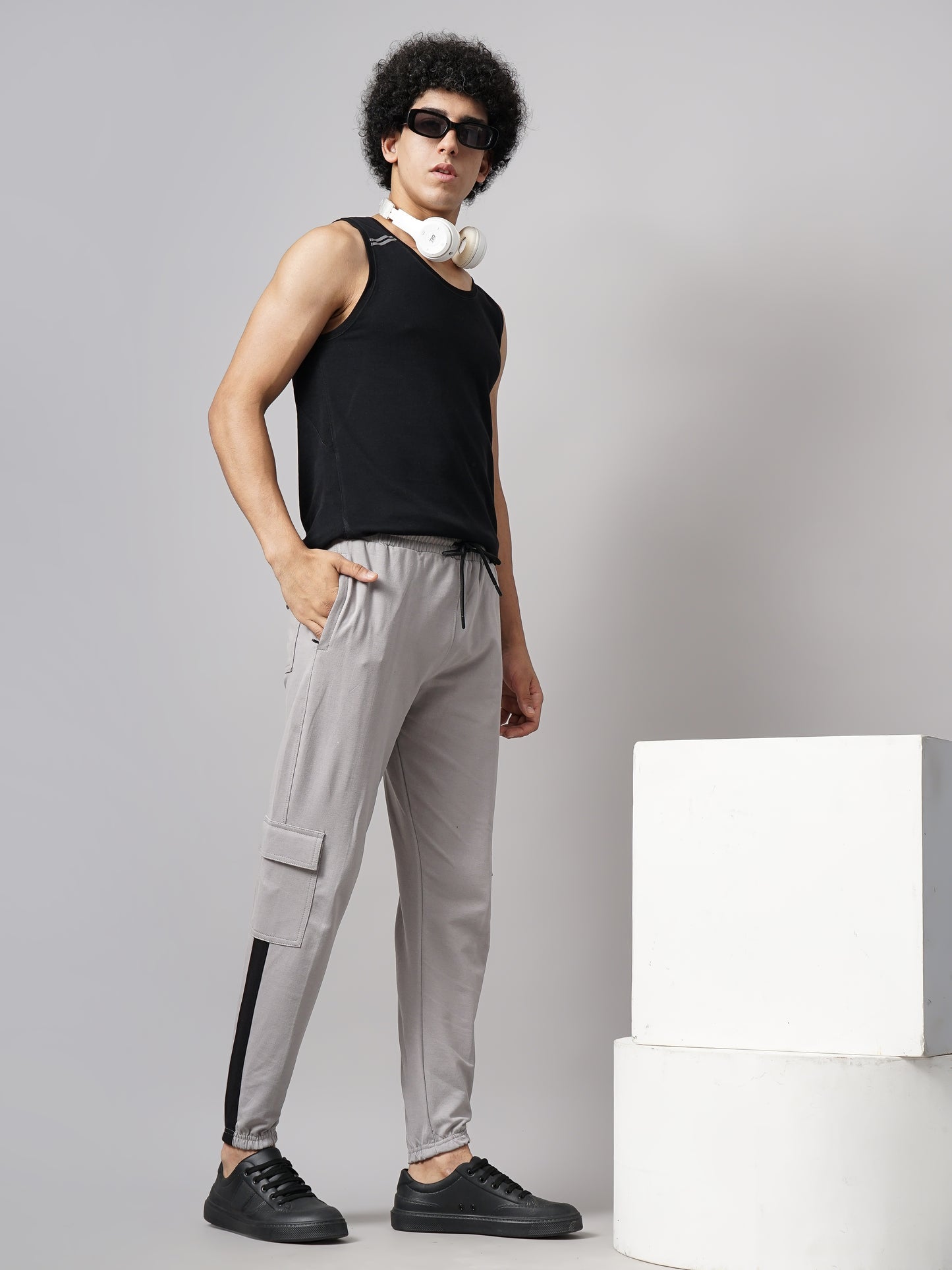 Sash Grey Knitted Cargo Pant