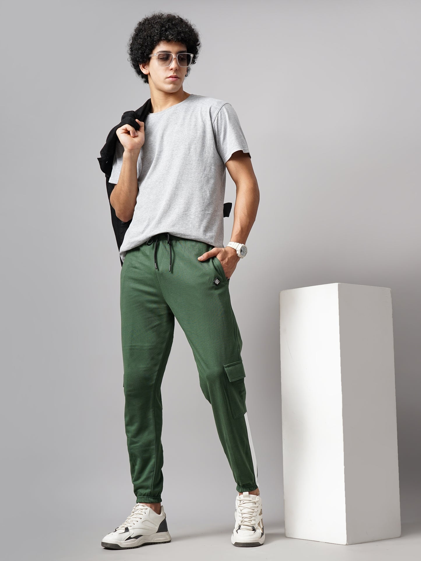 Sash Olive Knitted Cargo Pant