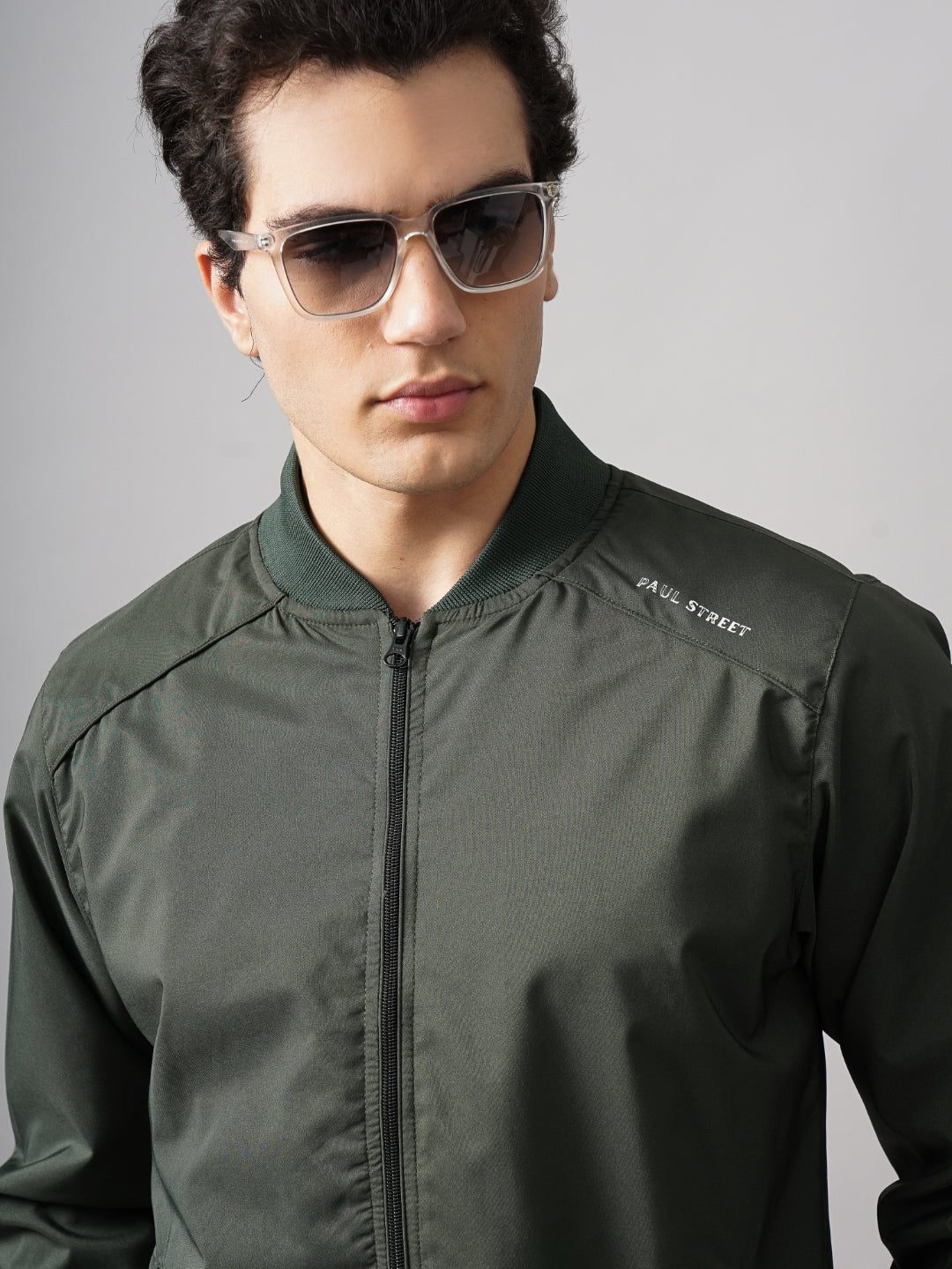 Solid Bomber Olive Jacket