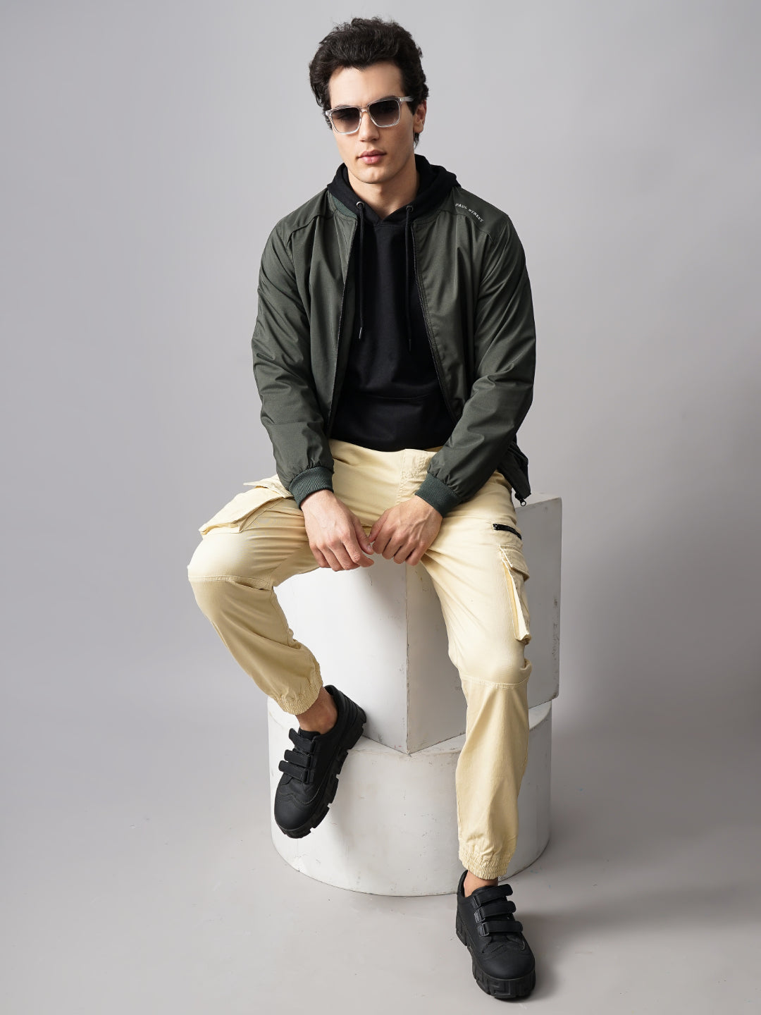 Solid Bomber Olive Jacket