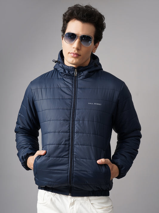 Hooded Puffer Blue Jacket