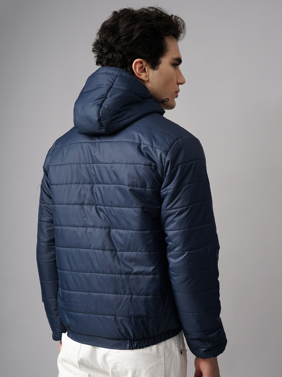 Hooded Puffer Blue Jacket