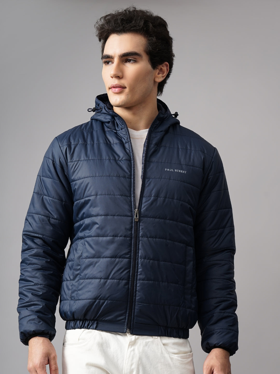 Hooded Puffer Blue Jacket