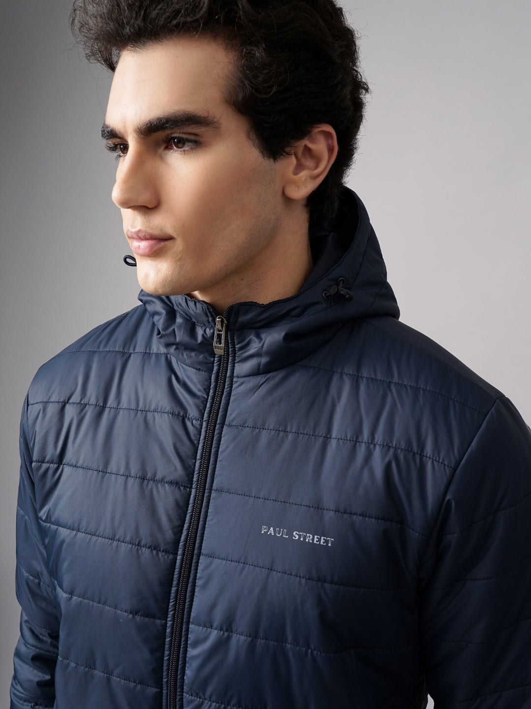 Hooded Puffer Blue Jacket