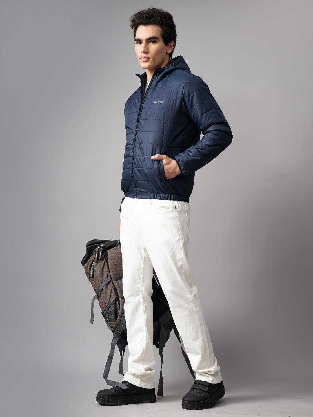 Hooded Puffer Blue Jacket