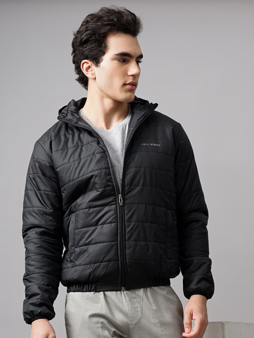 Hooded Puffer Black Jacket