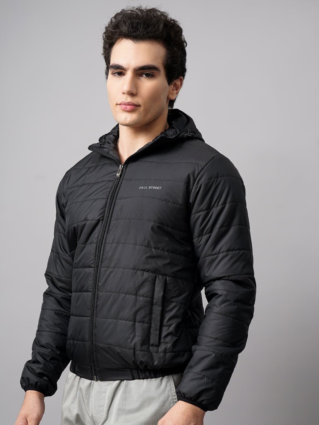 Hooded Puffer Black Jacket