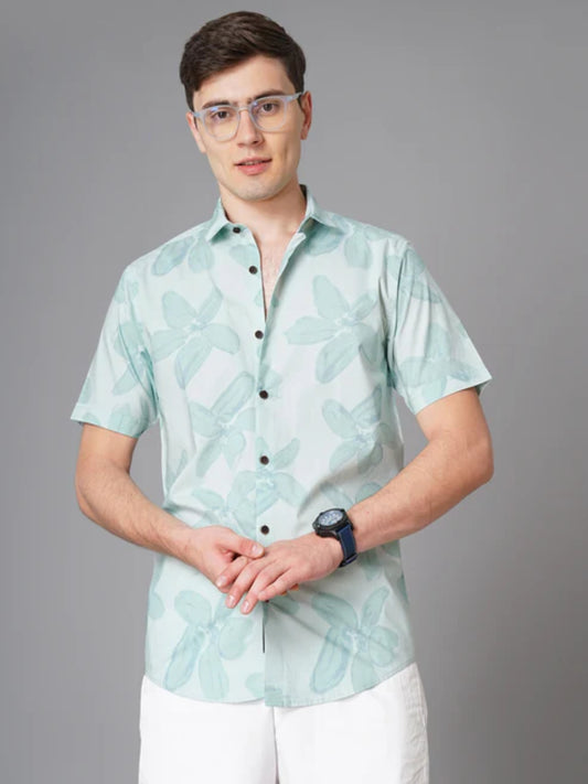 Vinca Green Floral Shirt