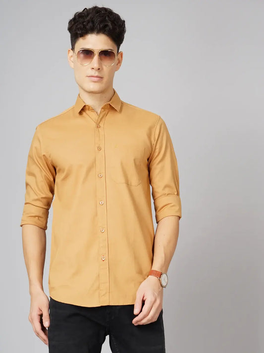 Oxford Brown Solid Shirt