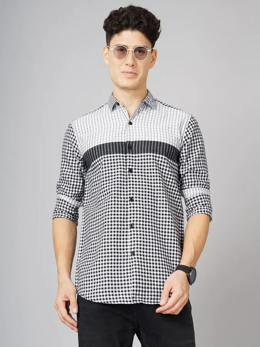 Panel Black Checks Shirt