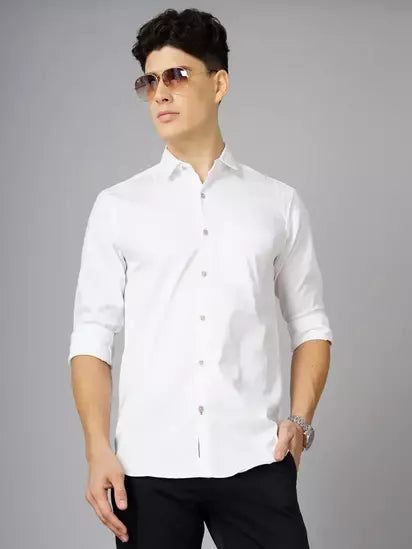 Self White Checks Shirt