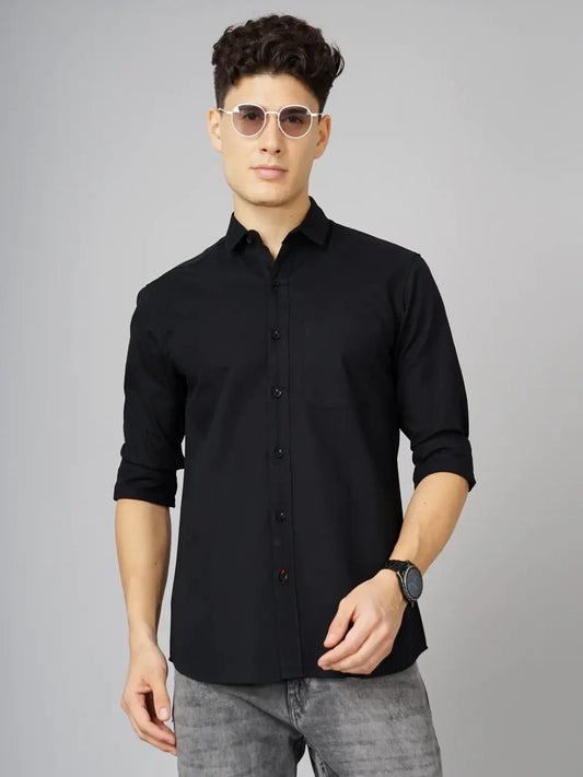 Oxford Black Solid Shirt