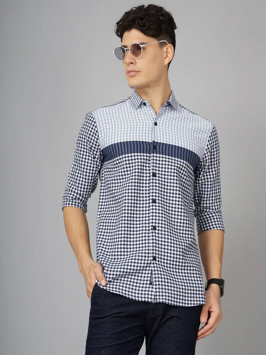 Panel Blue Checks Shirt