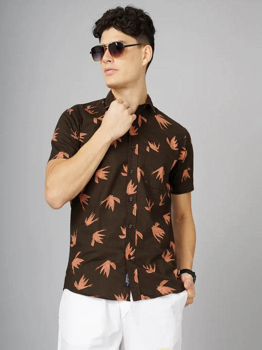 Tidy Brown Floral Shirt