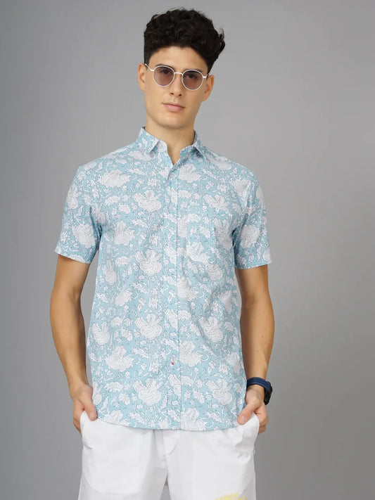 Floral Sky Blue Shirt