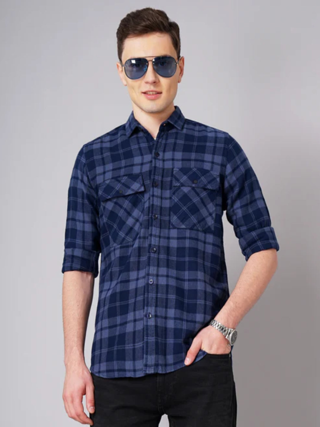 Brush Blue Checks Shirt