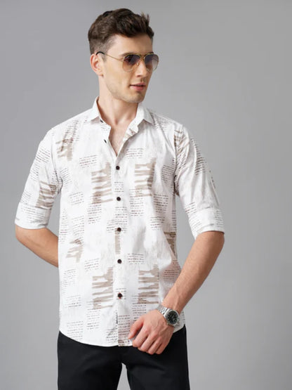 Ramble White Brown Shirt