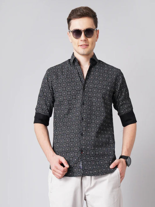 Mandala Black Printed Shirt