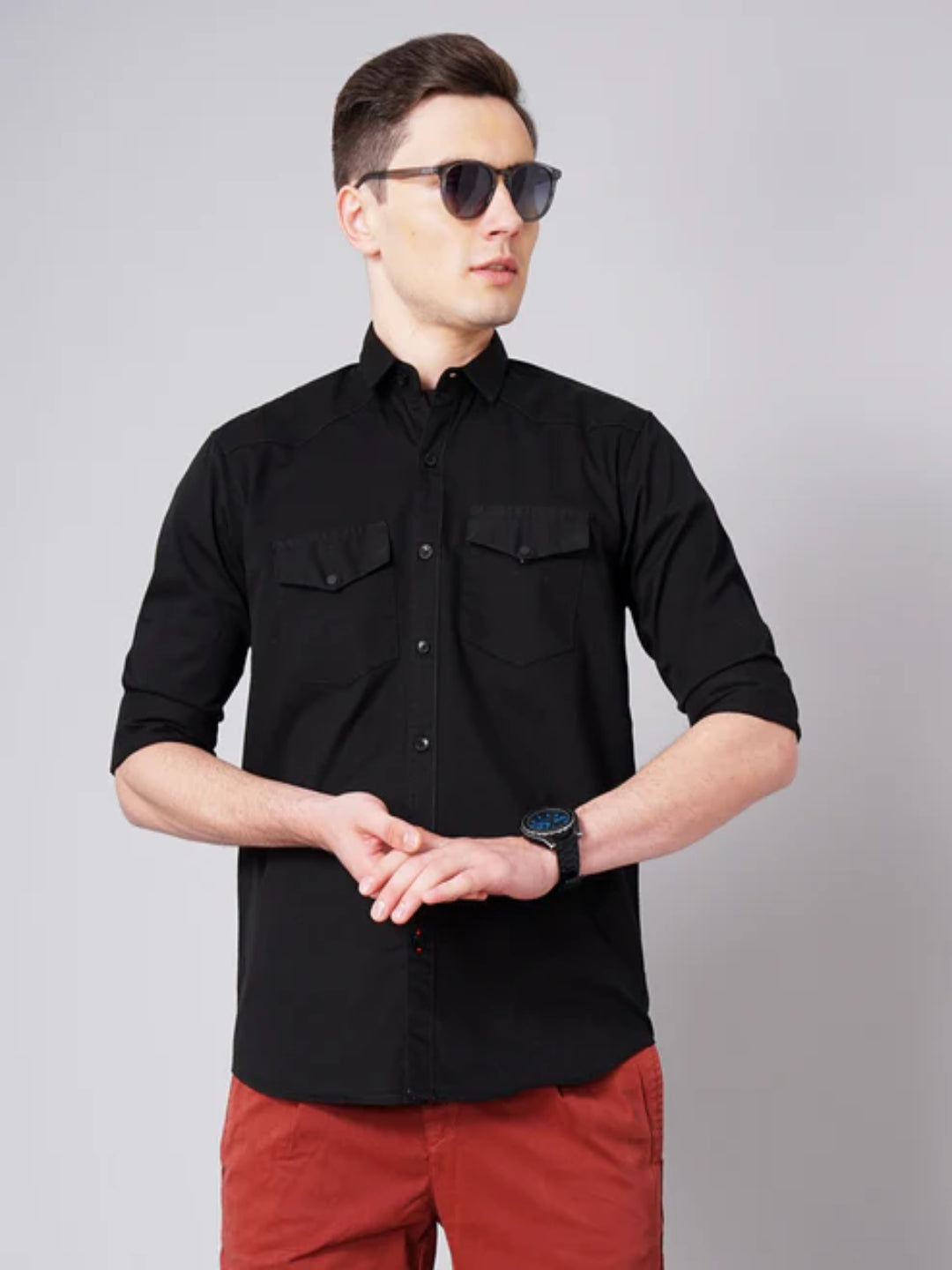 Stark Black Solid Shirt