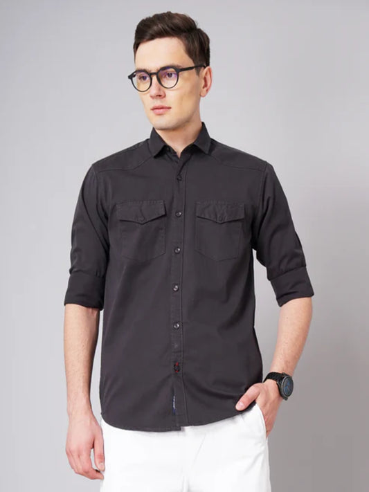 Stark Grey Solid Shirt