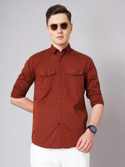 Stark Brown Solid Shirt