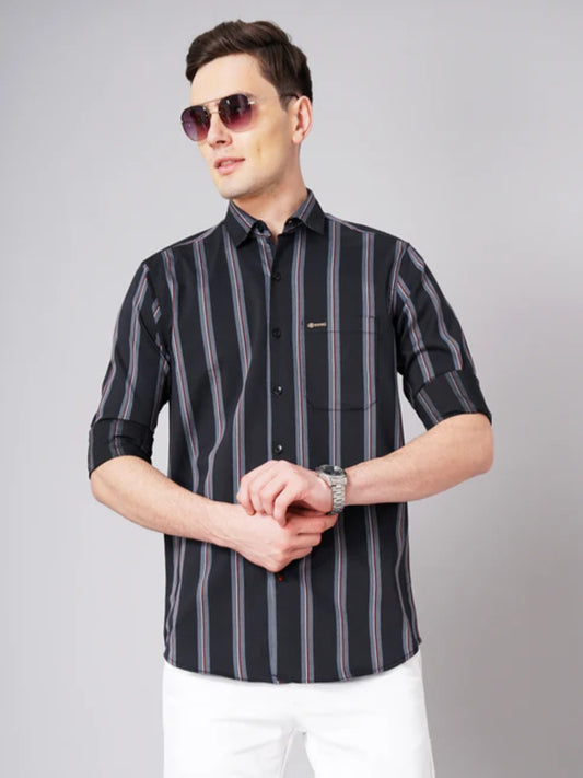 Jake Black Striped Shirt