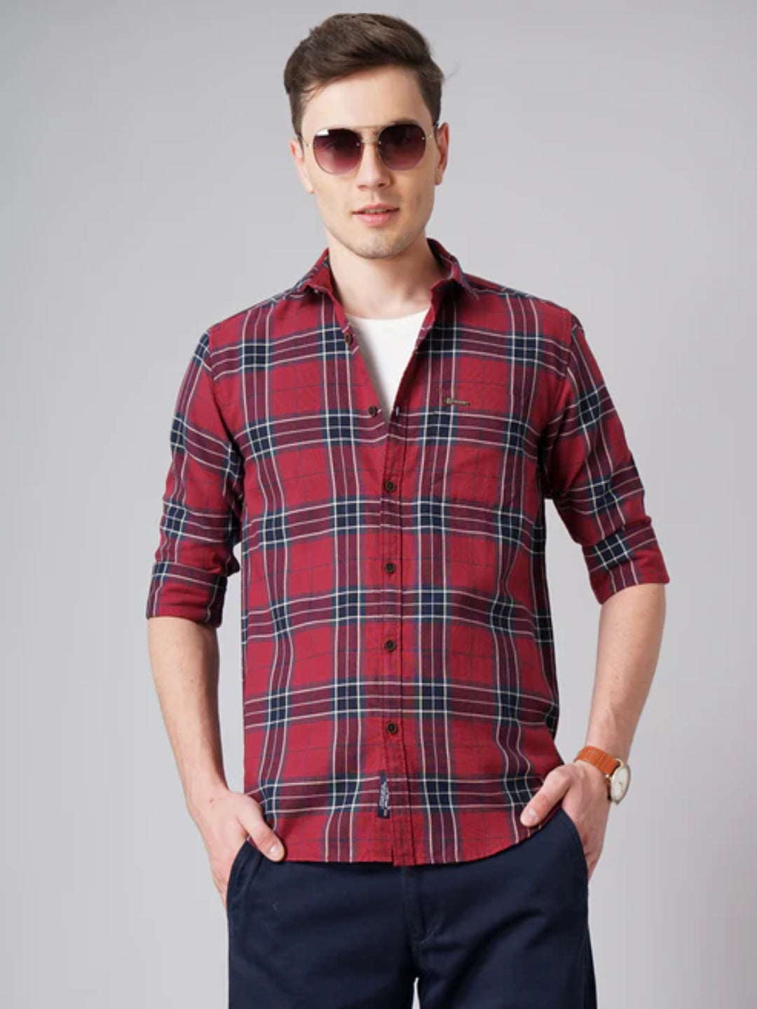 Keaton Red Checks Shirt