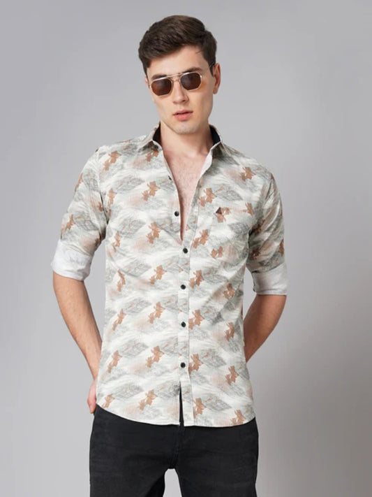 Flora Brown Printed Shirt