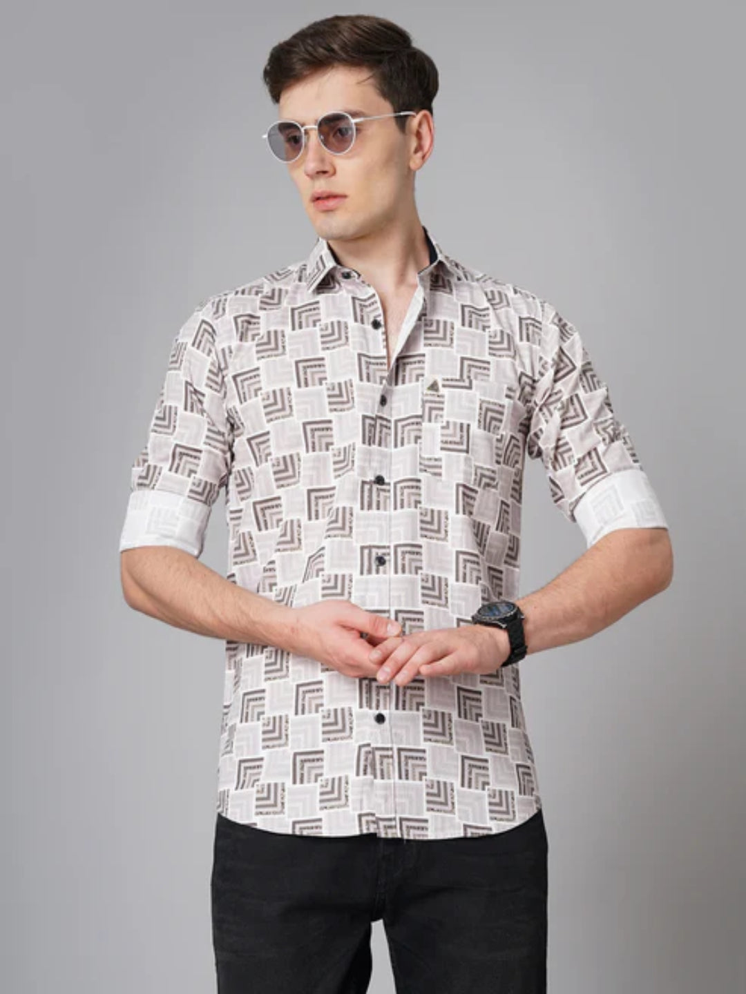 Square Mauve Printed Shirt